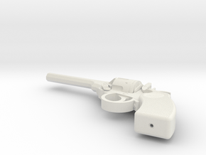 1:3 Miniature Webley Revolver in White Natural Versatile Plastic