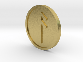 Ansuz Coin (Elder Futhark) in Natural Brass