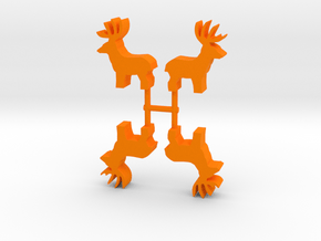 Deer Buck Meeple, standing, 4-set in Orange Processed Versatile Plastic