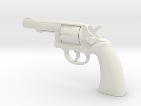 1:3 Miniature Smith & Wesson Model 10 gun in White Natural Versatile Plastic
