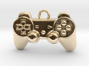 PlayStation Controller Pendant all materials gamer in 14K Yellow Gold
