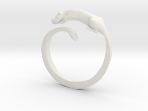 Sleeping Lioness Ring in White Natural Versatile Plastic