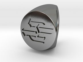 Custom signet ring 92 in Polished Silver