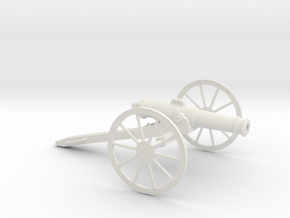 1/48 Scale American Civil War Cannon 24-pounder in White Natural Versatile Plastic