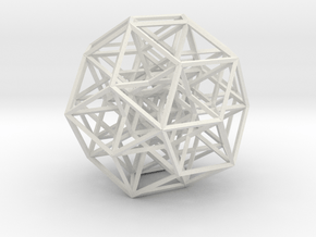 6-cube projected into 3D - square struts in White Natural Versatile Plastic