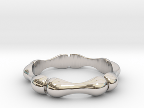 Bamboo Ring in Rhodium Plated Brass: 6 / 51.5