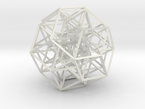 6-cube projected into 3D, triangular struts in White Natural Versatile Plastic