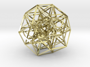 6-cube projected into 3D, triangular struts in 18k Gold Plated Brass