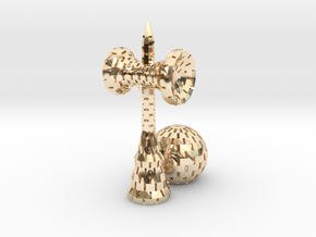 Brick Surface Kendama in 14k Gold Plated Brass