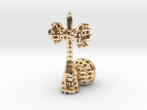 Waffle Kendama in 14k Gold Plated Brass
