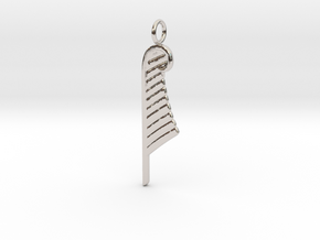 Feather of Ma’at amulet  in Rhodium Plated Brass