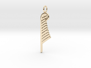 Feather of Ma’at amulet  in 14k Gold Plated Brass