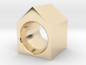 House Ring in 14k Gold Plated Brass