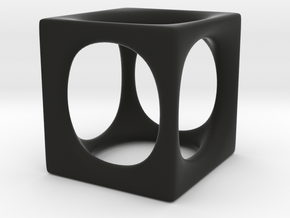 Void Cube Pendant in Black Natural Versatile Plastic