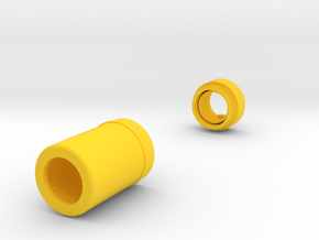 Stubby Silencer for Nerf N-Strike Modulus in Yellow Processed Versatile Plastic