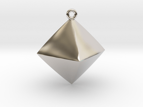 Minimal Rhombus Pendant  in Rhodium Plated Brass