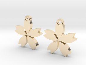 Sakura (Cherry Blossom) Flower Earrings in 14k Gold Plated Brass