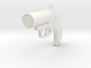 1:3 Miniature Flare Gun in White Natural Versatile Plastic