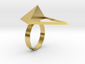 Triangle Ring in Polished Brass