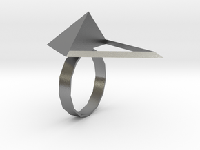 Triangle Ring in Natural Silver