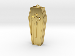 Coffin pendant in Polished Brass