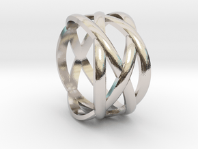 braided fashion ring in Rhodium Plated Brass: 9 / 59