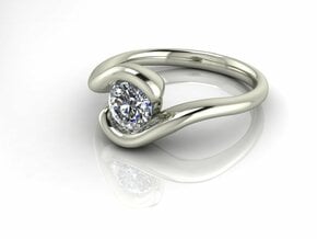 Tension setting solitaire 2 NO STONES SUPPLIED in Fine Detail Polished Silver
