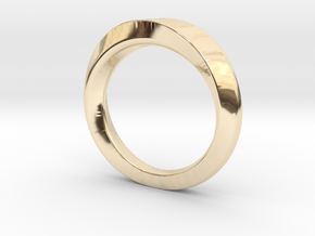 3/4 Mobius Ring (Inside diameter 16.6 mm) in 14k Gold Plated Brass