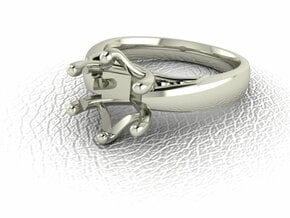 Crossover collet solitaire NO STONES SUPPLIED in 14k White Gold