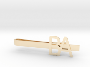 Custom Initial Tie Clip in 14k Gold Plated Brass