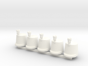 5 x British Shako lP in White Processed Versatile Plastic