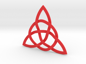 Trinity Knot in Red Processed Versatile Plastic