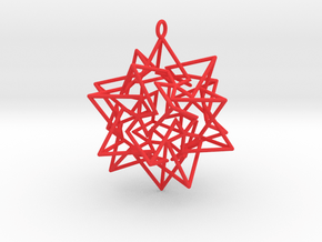 Star Dodecahedron Pendant in Red Processed Versatile Plastic