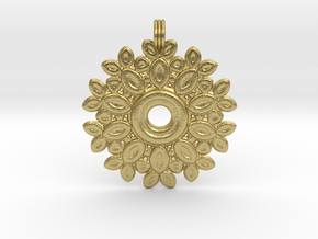 Saturday Flowery Pendant in Natural Brass