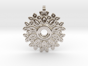 Saturday Flowery Pendant in Rhodium Plated Brass