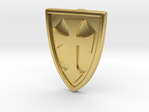 Cross Shield Straight 20MM in Polished Brass