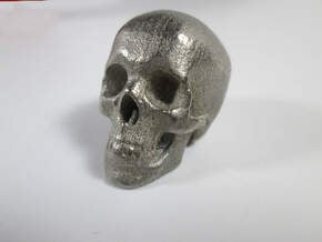 Skull Desk Ornament (1:20 scale) in Polished Nickel Steel: 1:20