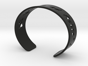 Cuff Bracelet  Per Aspera ad Astra in Black Premium Versatile Plastic