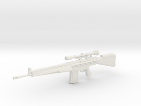 1:6 Miniature Heckler & Koch G3 Rifle in White Natural Versatile Plastic