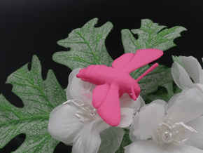 Hummingbird Hawk-Moth Pendant (hollow version) in Pink Processed Versatile Plastic