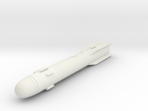 1:12 US Army AGM-114 Hellfire Missile in White Natural Versatile Plastic: 1:12