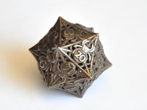D20 Balanced - Spiders in Polished Bronze Steel