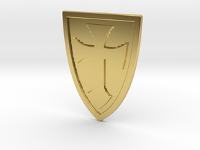 Cross Shield Straight 40mm in Polished Brass