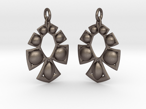 1054 Earrings in Polished Bronzed-Silver Steel