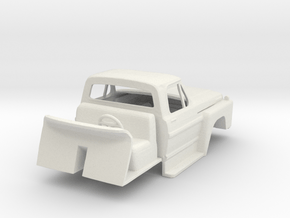 1/64 Late 1970's Ford F600 / F700 Cab with Interio in White Natural Versatile Plastic