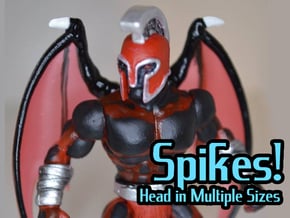 Spikes Head - Multisize in Smooth Fine Detail Plastic: Small