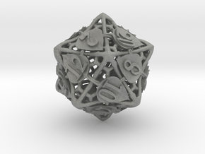 Botanical d20 Ornament in Gray PA12
