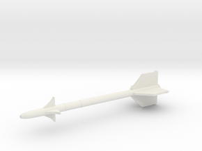 1:24 Miniature AIM-9 Sidewinder Missile in White Natural Versatile Plastic: 1:24