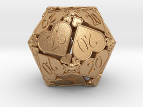 D20 Custom - Hearts (All 20s) in Natural Bronze