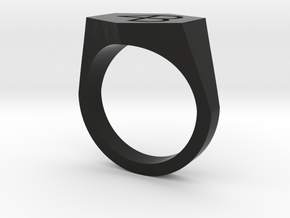 4B engraved ring-8US in Black Premium Versatile Plastic